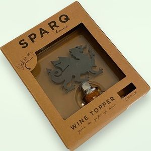 NIB NEW Sparq Cambria Dragon Slate Cork Wine Bottle Topper Stopper